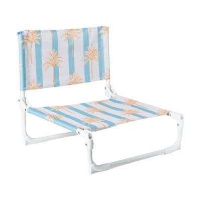 Strandstoeltje palmboom - blauw/wit - 45x45x46 cm