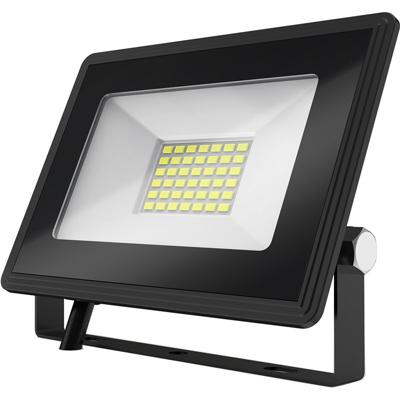 LED Bouwlamp 30W - Koud Wit 6400K - Waterdicht IP65 - Zwart Aluminium