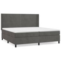 Boxspring met matras fluweel donkergrijs 200x200 cm - thumbnail