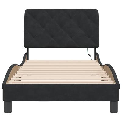 Bedframe met LED zonder matras fluweel zwart 200x200 cm