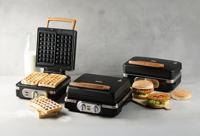 DOMO SANDWICH-WAFFEL-GRILL 3-IN-1 INKY BLACK Tosti-apparaat Zwart - thumbnail