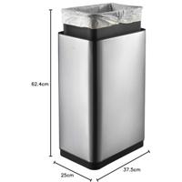 Afvalbak eko mirage met sensor 30liter rvs mat - thumbnail