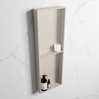 MONDIAZ EASY Nis 149,5x29,5cm in solid surface kleur Linen | Linen. 2 vakken geschikt voor in- of opbouw - thumbnail