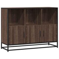 Dressoir 100x35x76 cm bewerkt hout bruin eikenkleur - thumbnail