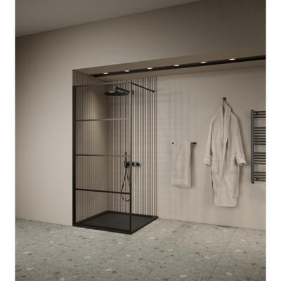Inloopdouche | BWS | Oganto 1 | 90x200 cm | 8 mm | Zwart Boss & Wessing
