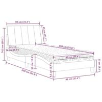 Bed met matras "Hanko" fluweel roze 90x190 cm - thumbnail