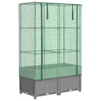 VidaXL Plantenbak verhoogd met kashoes 80x40x138 cm rattanlook - thumbnail