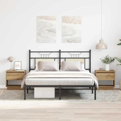 Nachtkastje 2 pcs Artisan Eiken 45 x 34 x 44 cm Bewerkt hout