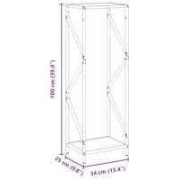 Brandhoutrek 34x25x100 cm koudgewalst staal antracietkleurig - thumbnail