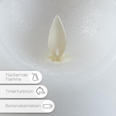 B.o.t. kaars wax rustiek bewegende vlam 7.5x10cm zwart 3xaaa/timer - Annas collection
