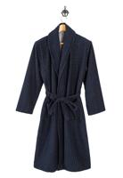 Hotel badjas donkerblauw - ruitreliëf-l/xl - thumbnail