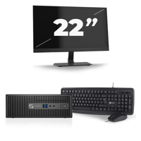 HP ProDesk 400 G3 SFF - Intel Core i5-6e Generatie - 8GB RAM - 256GB SSD - Windows 11 + 1x 22 inch Monitor - thumbnail