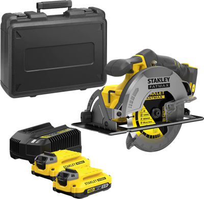 Stanley FATMAX SFMCS550M2K 18V Brushless Accu Cirkelzaag | 190MM | 2 x 4.0AH Accu's + Lader | In koffer - SFMCS550M2K-QW Stanley FATMAX SFMCS550M2K 18V Brushless Accu Cirkelzaag | 190MM | 2 x 4.0AH Accu's + Lader | In koffer - SFMCS550M2K-QW