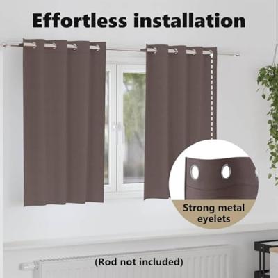 VidaXL Zwart-out gordijnen met ringen 2 pcs donkerbruin 140 x 140 cm