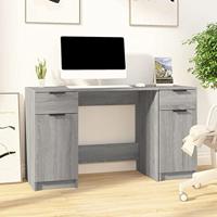 Bureau met bijzetkast bewerkt hout grijs sonoma eikenkleurig - thumbnail