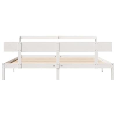 Bedframe zonder matras massief grenenhout wit 200x200 cm