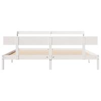 Bedframe zonder matras massief grenenhout wit 200x200 cm - thumbnail