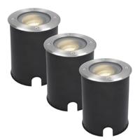 Set van 3 Lilly LED Grondspots - Dimbaar - Kantelbaar - GU10 - 4000K neutraal wit - 4 Watt 345 Lumen - Rond - IK10 - RVS - IP67 waterdicht - thumbnail