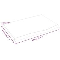 Tafelblad 60x40x2 cm behandeld massief eikenhout donkerbruin - thumbnail