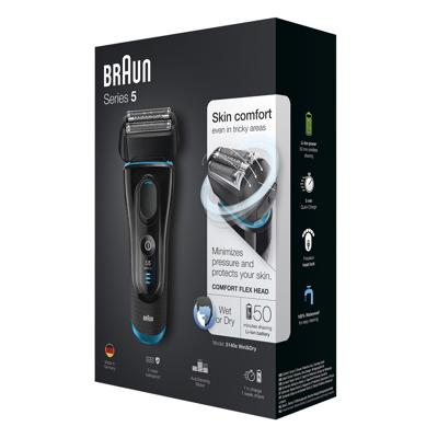 Braun Series 5 5140s Scheerapparaat met scheerblad Trimmer Zwart, Blauw