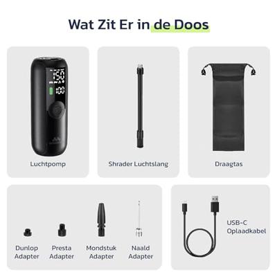 Woowind WO-LP1 Elektrische fietspomp, Luchtcompressor Woowind WO-LP1 Elektrische fietspomp, Luchtcompressor