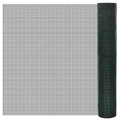 VidaXL Kippengaas 25x1 m gegalvaniseerd staal met pvc-coating groen
