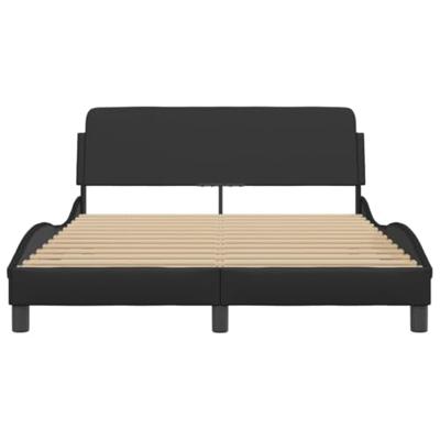 Bedframe met hoofdbord kunstleer zwart 140x200 cm Bedframe met hoofdbord kunstleer zwart 140x200 cm