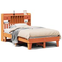 Bedframe zonder matras massief grenenhout wasbruin 135x190 cm - thumbnail