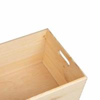 Houten kist met handvatten 40x30x23 cm massief grenenhout - thumbnail
