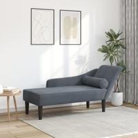 Chaise longue met kussens fluweel donkergrijs - thumbnail