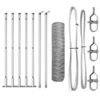 VidaXL Afrasteringspaal zilver 10 x 0,6 m (50 mm gaas) staal - thumbnail