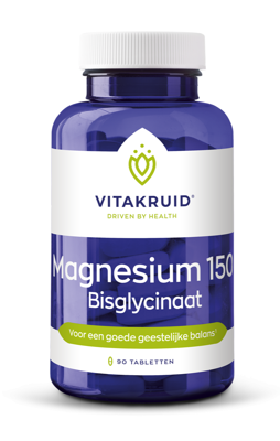 Vitakruid Magnesium 150 Bisglycinaat met 200mg L-Taurine 90 Tabletten