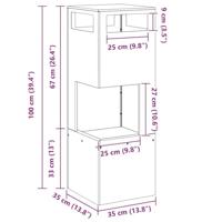 Vuurkorf Bruin 35 x 35 x 100 cm Cortenstaal - thumbnail