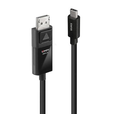 Lindy 43341 1m USB Typ C an DP 4K60 Adapterkabel mit HDR - Digital/Daten Zwart Lindy 43341 1m USB Typ C an DP 4K60 Adapterkabel mit HDR - Digital/Daten Zwart