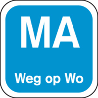 Label | MA weg op | papier | afwasbaar | 19x19mm | blauw | rol à 1000 stuks - thumbnail