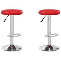 Barstoelen 2 st kunstleer rood - thumbnail
