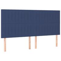 Hoofdborden 4 st 80x5x78/88 cm stof blauw - thumbnail
