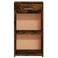 Nachtkastjes 2 st 35x34x65 cm bewerkt hout gerookt eikenkleurig - thumbnail