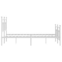 Bedframe met hoofd- en voeteneinde metaal wit 140x200 cm - thumbnail