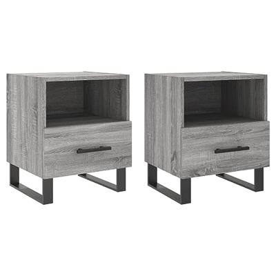Nachtkastjes 2 st 40x35x47,5 cm bewerkt hout grijs sonoma eiken