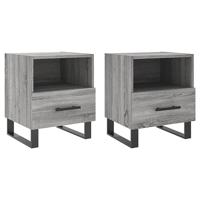 Nachtkastjes 2 st 40x35x47,5 cm bewerkt hout grijs sonoma eiken - thumbnail