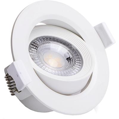 LED Inbouwspot 5W - Kantelbaar - Koud Wit 6500K - Rond - Mat Wit Aluminium