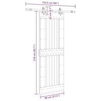 Schuifdeur met beslag 80x210 cm massief grenenhout - thumbnail