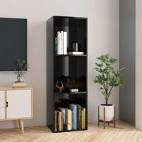 vidaXL Boekenkast/tv-meubel 36x30x114 cm spaanplaat hoogglans zwart - thumbnail