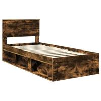 Bedframe Gerookt eiken 90 x 200 cm Massief grenenhout - thumbnail