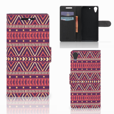 HTC Desire 628 Telefoon Hoesje Aztec Paars HTC Desire 628 Telefoon Hoesje Aztec Paars