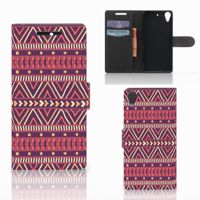 HTC Desire 628 Telefoon Hoesje Aztec Paars - thumbnail