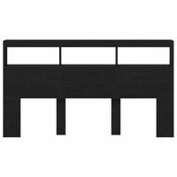 Hoofdbordkast met LED 180x17x102 cm eikenkleurig zwart - thumbnail