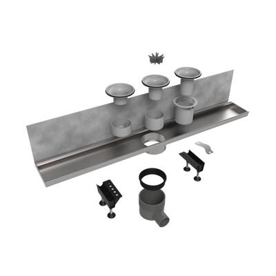 Easy Drain Multi Wall inbouwdeel RVS zonder rooster waterslot 30/35/50mm 90cm inbouw diepte 110mm met zijuitloop edmwi900