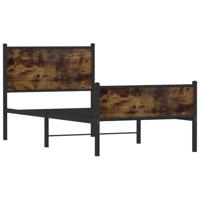 Bedframe zonder matras metaal gerookt eikenkleurig 75x190 cm - thumbnail